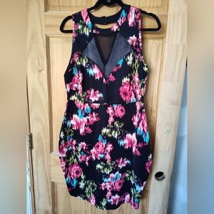 Sleeveless flowered dress (Size 1xl)
